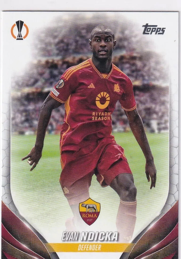 Topps Chrome Hobby UEFA Club Competitions 23/24 Evan Ndicka Roma Card #176