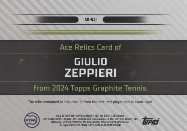 Topps 2024 Graphite Tennis Giulio Zeppieri Ace Relic Card