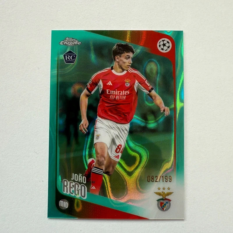 Topps Chrome UEFA Champions League 2025 João Rego RC Green Foil /199 Benfica
