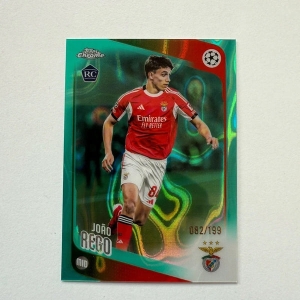 Topps Chrome UEFA Champions League 2025 João Rego RC Green Foil /199 Benfica