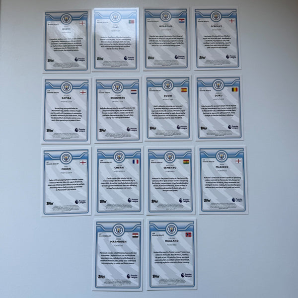 Topps Flagship Premier League 2026/27 Manchester City Complete Team Set 14 Cards