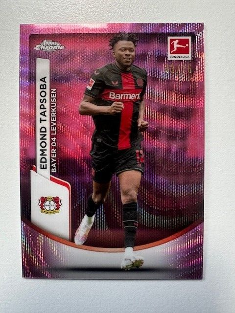 Topps Chrome Bundesliga 2023/24 Edmond Tapsoba Pink Refractor /75 Card