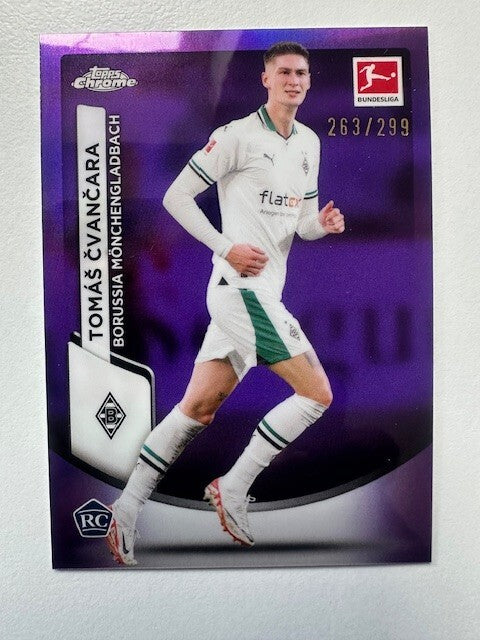 Topps Chrome Bundesliga 2023/24 Tomas Cvancara Purple Refractor /299 RC