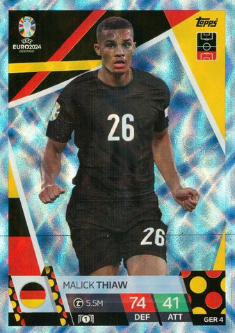 Match Attax Euro 2024 Malick Thiaw Germany Crystal Parallel Blue UEFA Card