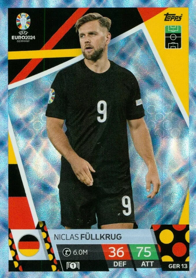 Match Attax Euro 2024 Niclas Fullkrug Germany Crystal Parallel Blue UEFA Card