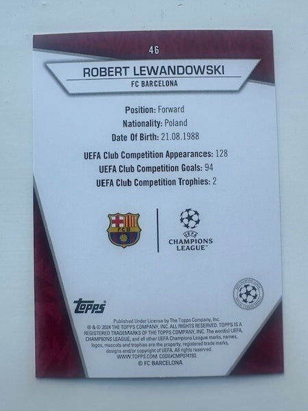Topps Superstars 2024 23/24 Robert Lewandowski Barcelona Uncommon Card #46