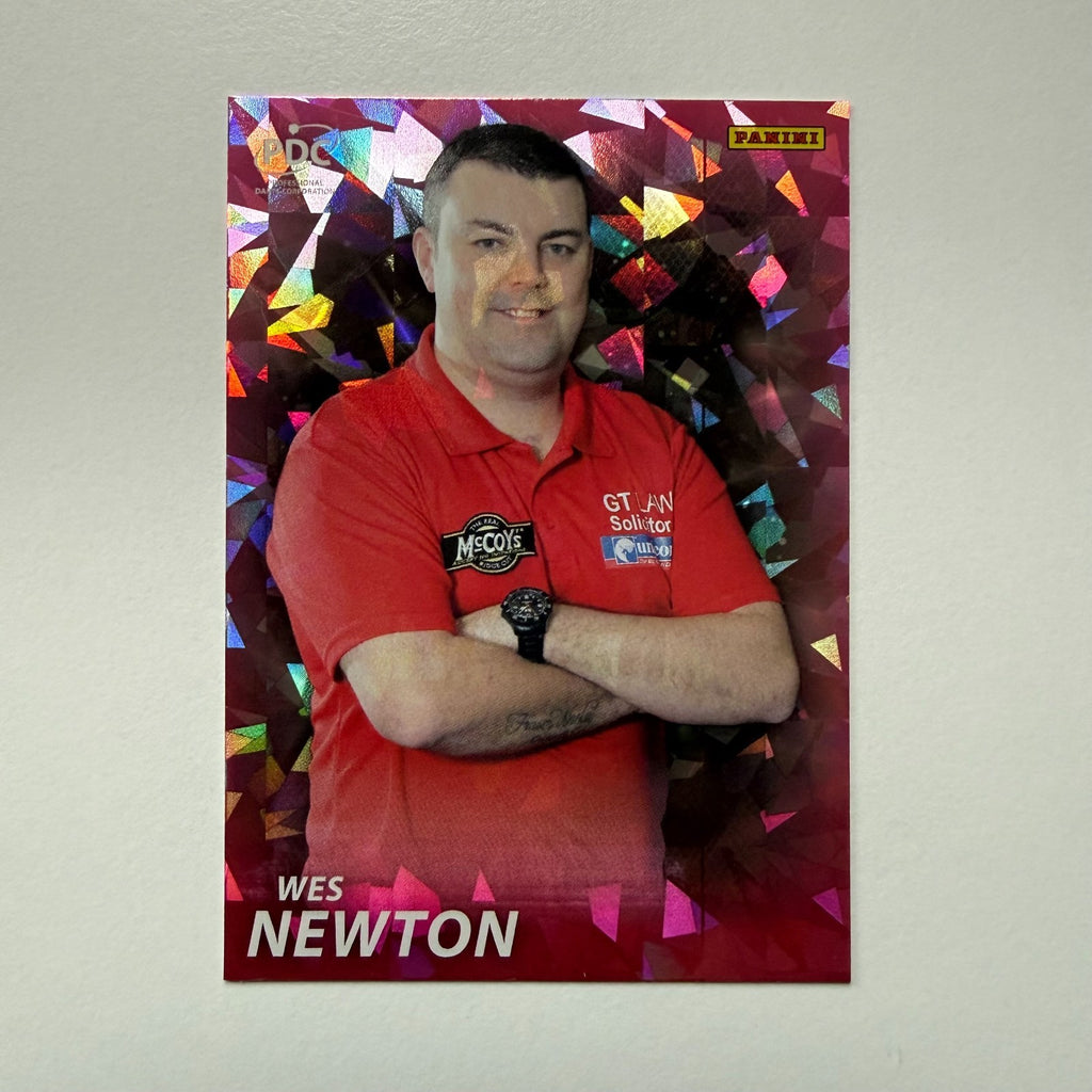 Panini PDC Premier League Darts 2025 Wes Newton Pink Cracked Ice Card
