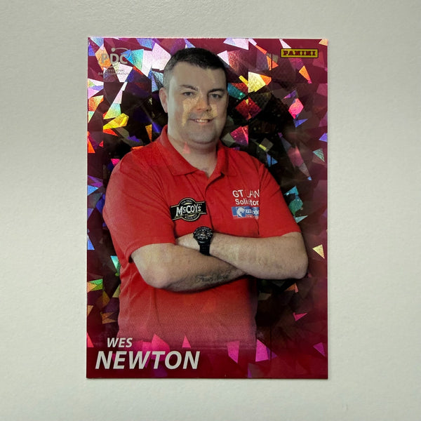 Panini PDC Premier League Darts 2025 Wes Newton Pink Cracked Ice Card