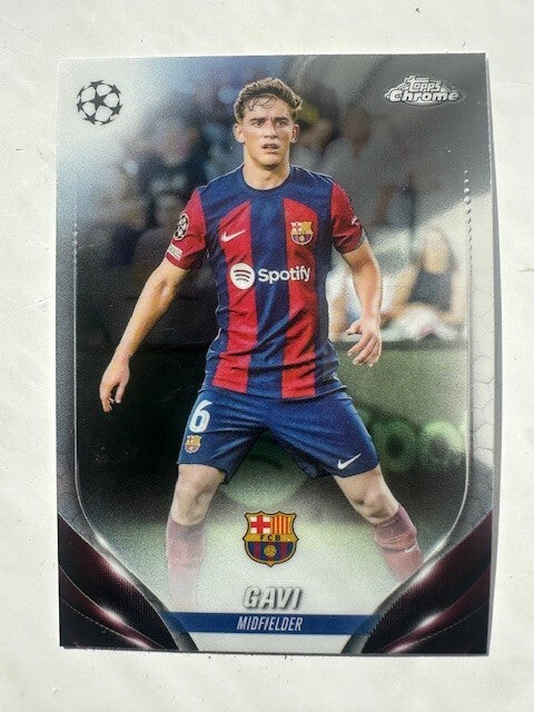 Topps Chrome Hobby UEFA Club Competitions 23/24 Gavi Barcelona Card #63