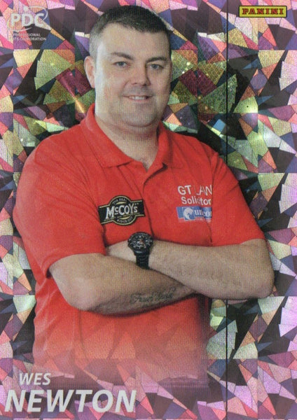 Panini PDC Premier League Darts 2025 Wes Newton Pink Cracked Ice Card