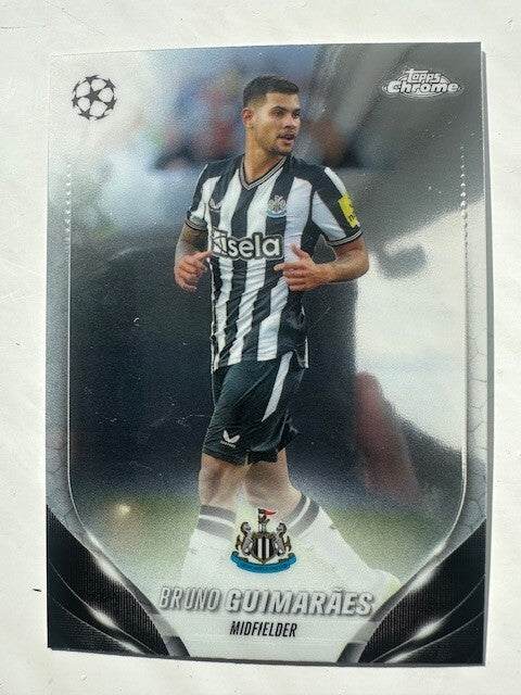 Topps Chrome Hobby UEFA Club Competitions 23/24 Bruno Guimaraes Newcastle Card