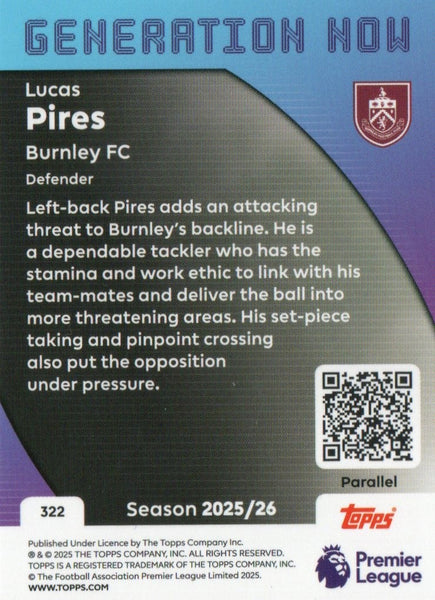 Topps Premier League 25/26 Lucas Pires Black And White Parallel Card /75