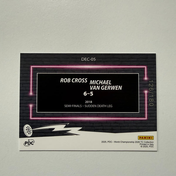 Panini 2026 PDC World Championship Darts Rob Cross Van Gerwen Decider /180