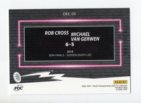 Panini 2026 PDC World Championship Darts Rob Cross Van Gerwen Decider /180