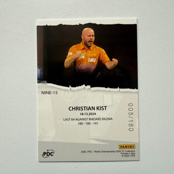 Panini 2026 PDC World Championship Darts Christian Kist 9 Dart Club Card /180