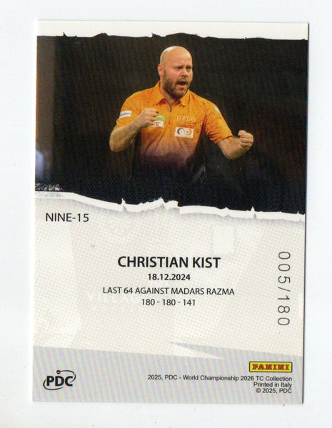 Panini 2026 PDC World Championship Darts Christian Kist 9 Dart Club Card /180