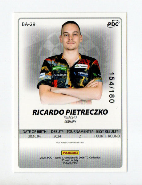 Panini 2026 PDC World Championship Darts Ricardo Pietreczko Parallel Card /180
