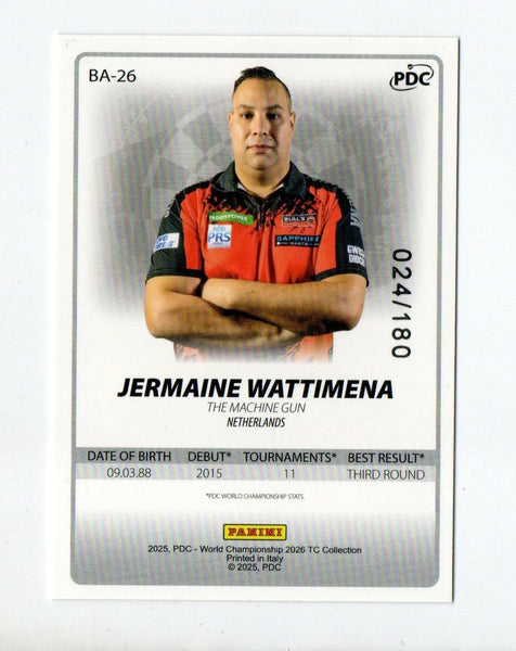 Panini 2026 PDC World Championship Darts Jermaine Wattimena Base Card /180
