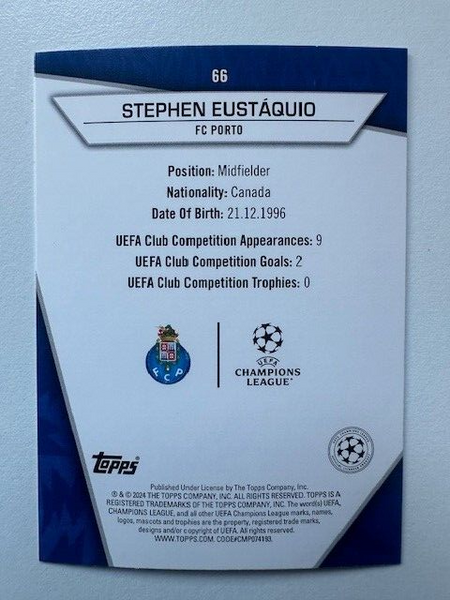 Topps Superstars 2024 23/24 Stephen Eustaquio Rare FC Porto Trading Card #66