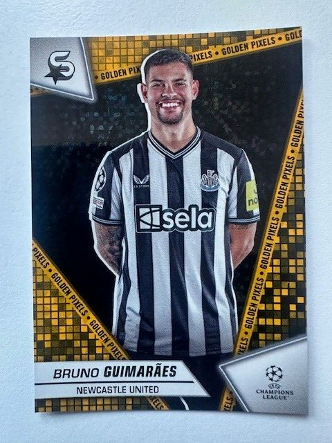 Topps Superstars 2024 23/24 Bruno Guimaraes Newcastle Golden Pixels Card #106