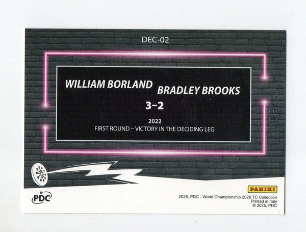 Panini 2026 PDC World Championship Darts William Borland Brooks Decider /180
