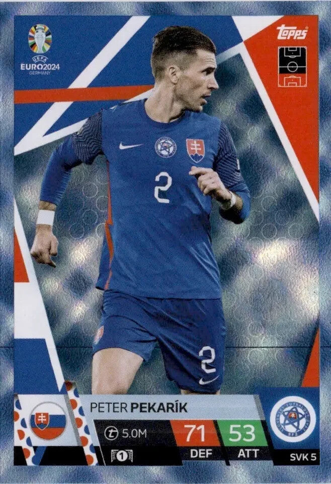 Match Attax Euro 2024 Peter Pekarik Crystal Parallel Blue UEFA Topps Card