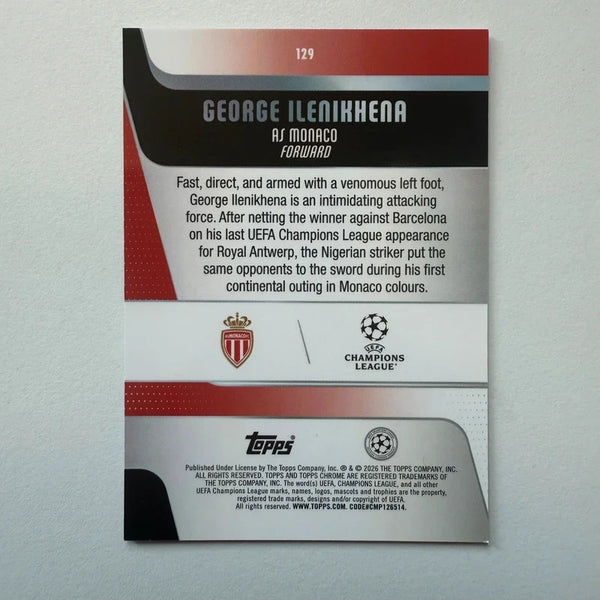 Topps Chrome UEFA Champions League George Ilenikhena Future Stars Negative