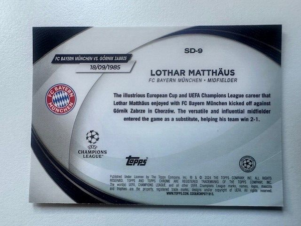 Topps Chrome Hobby UEFA Club Competitions 23/24 Lothar Matthaus Starball Debut