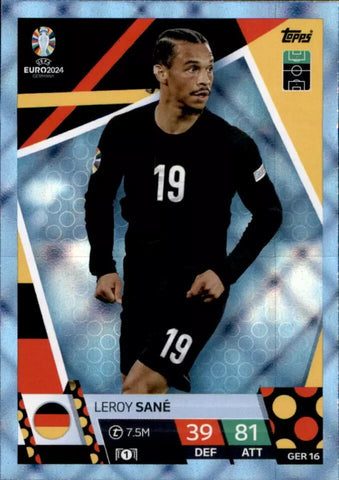 Match Attax Euro 2024 Leroy Sane Germany Crystal Parallel Blue UEFA Topps Card