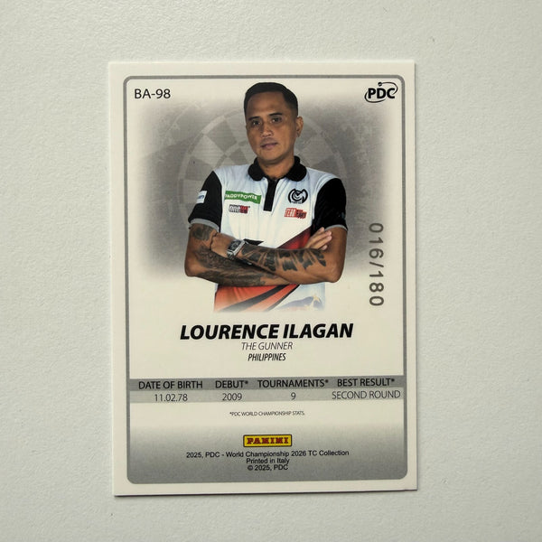 Panini 2026 PDC World Championship Darts Lourence Ilagan Base Parallel Card /180