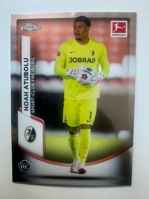 Topps Chrome Bundesliga 2023/24 Noah Atubolu Sport-Club Freiburg Card No 35