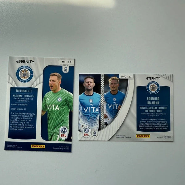 Panini Eternity 2025 Stockport County Milestone & Together Insert Bundle