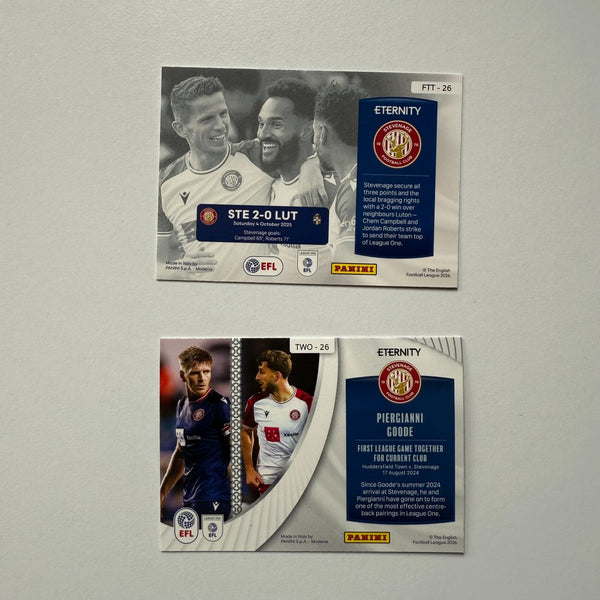 Panini Eternity EFL 2026 Stevenage FC Insert Card Bundle x2 – For The Team
