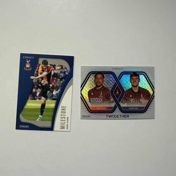 Panini Eternity EFL 2026 Bradford City Insert Card Bundle x2 Cook & Sarcevic