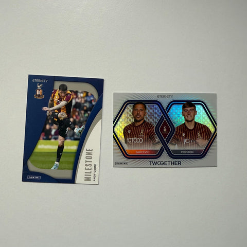 Panini Eternity EFL 2026 Bradford City Insert Card Bundle x2 Cook & Sarcevic