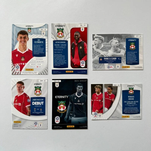 6x Wrexham Panini EFL Eternity 2026 Card Bundle Set