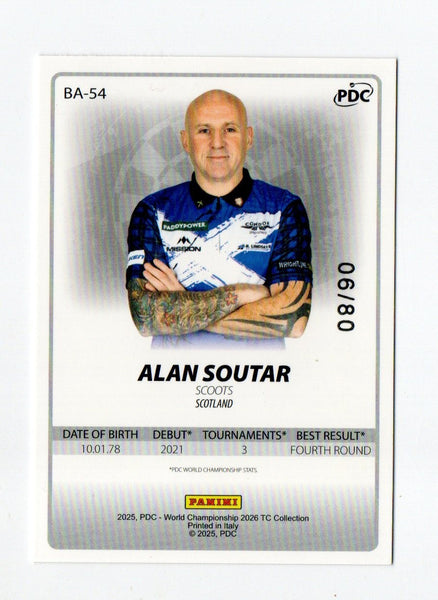 Panini 2026 PDC Alan Soutar Base Parallel /80 Darts World Championship Card