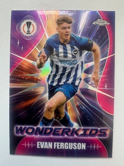 Topps Chrome Hobby UEFA Club Competitions 23/24 Evan Ferguson Wonderkids Card