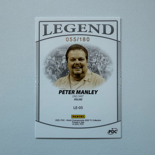 Panini 2026 PDC World Championship Darts Peter Manley Legend Purple Card /180