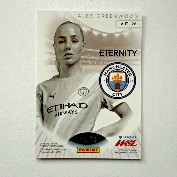 Panini Eternity WSL 25/26 Alex Greenwood Auto /20 Manchester City Magenta Card