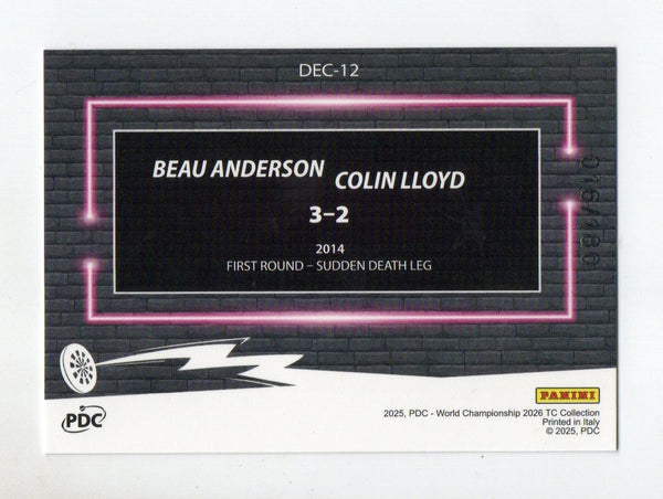 Panini 2026 PDC World Championship Darts Anderson Llyod Decider Card /180