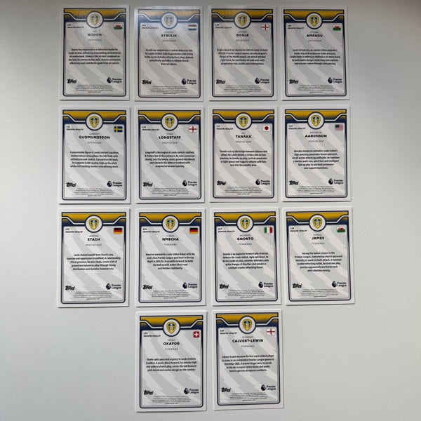 Topps Flagship Premier League 2026/27 Leeds United Complete Team Set #147-160