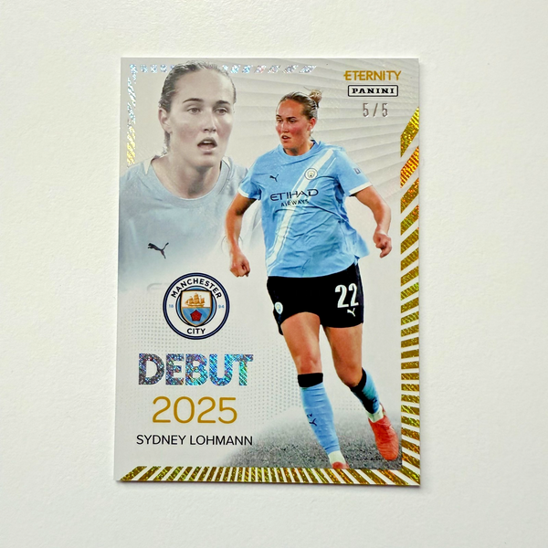 Panini Eternity WSL 25/26 Sydney Lohmann Debut Gold 5/5 Man City Bookend Card