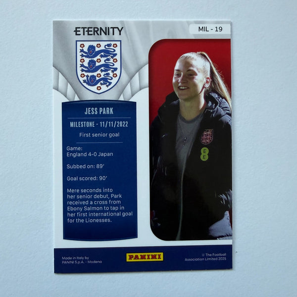 Panini Eternity Lionesses 2025 Jess Park England Milestone Green Numbered /50