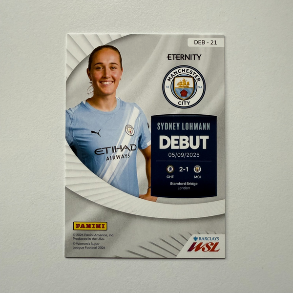 Panini Eternity WSL 25/26 Sydney Lohmann Debut Gold 5/5 Man City Bookend Card