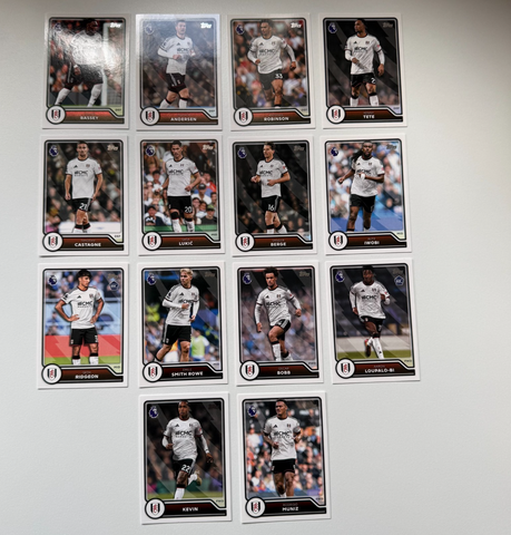 Topps Flagship Premier League 2026/27 Fulham Complete Team Set #133-146