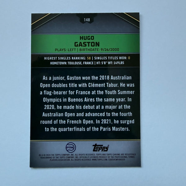 Topps 2024 Graphite Tennis Hugo Gaston Green Parallel Refractor Chrome 6/75