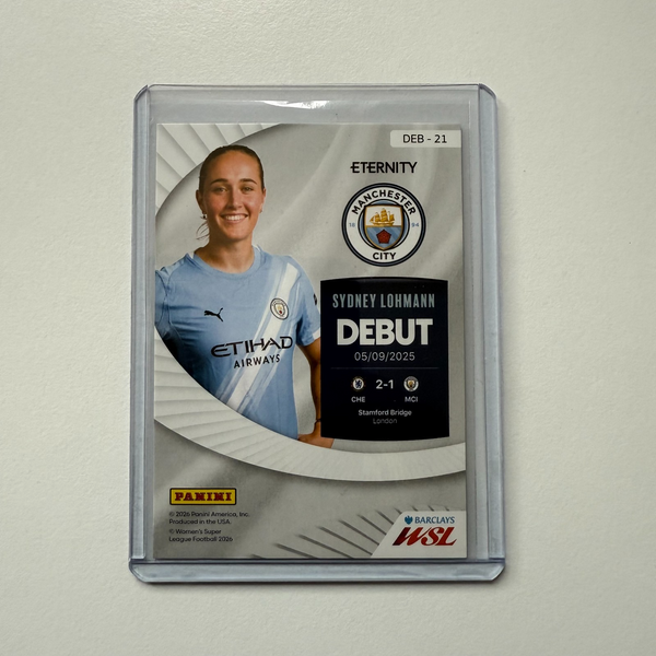 Panini Eternity WSL 25/26 Sydney Lohmann Debut Gold 5/5 Man City Bookend Card