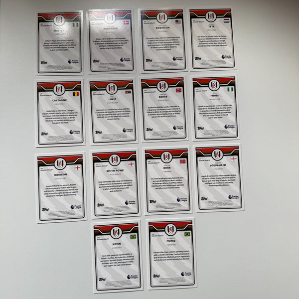 Topps Flagship Premier League 2026/27 Fulham Complete Team Set #133-146