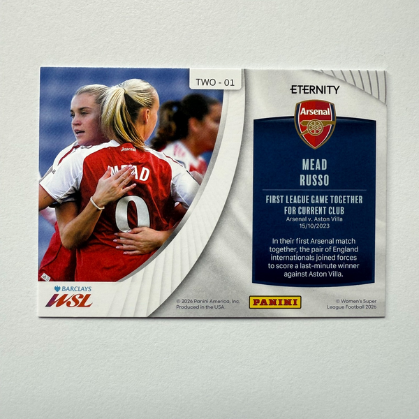 Panini Eternity WSL 25/26 Mead Russo Twogether Red /10 Arsenal Rare Card